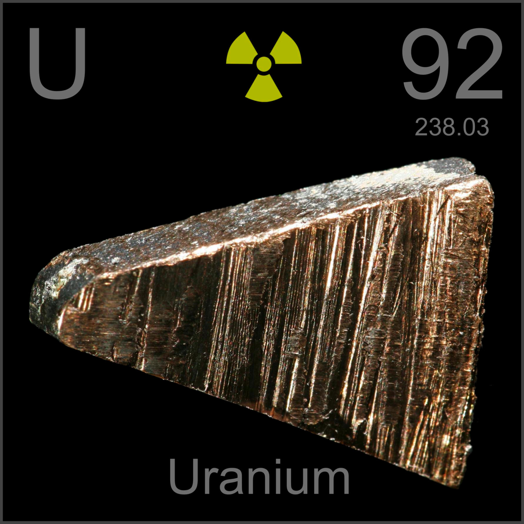 Sample of the element Uranium in the Periodic Table
