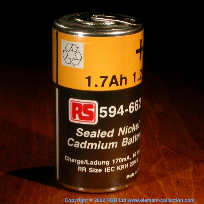 Cadmium Nickel-Cadmium (NiCad) rechargeable battery