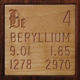 Wooden tile representing the elementBeryllium