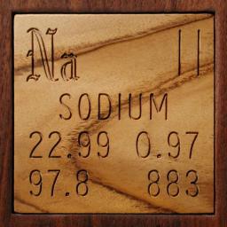 Wooden tile representing the elementSodium
