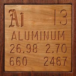 Wooden tile representing the elementAluminum