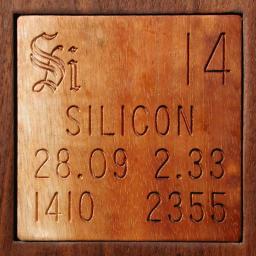 Wooden tile representing the elementSilicon
