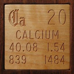 Wooden tile representing the elementCalcium