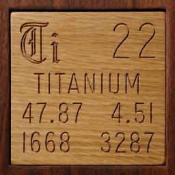 Wooden tile representing the elementTitanium