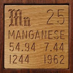Wooden tile representing the elementManganese