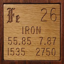 Wooden tile representing the elementIron
