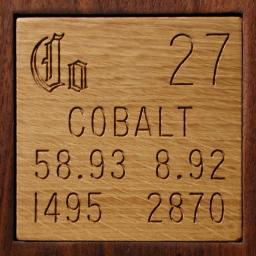 Wooden tile representing the elementCobalt