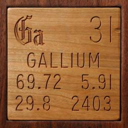 Wooden tile representing the elementGallium