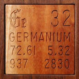 Wooden tile representing the elementGermanium