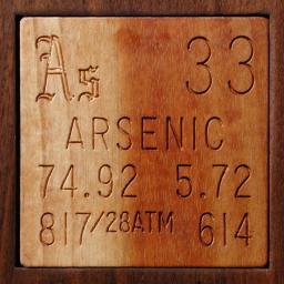Wooden tile representing the elementArsenic