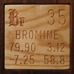 Wooden tile representing the elementBromine