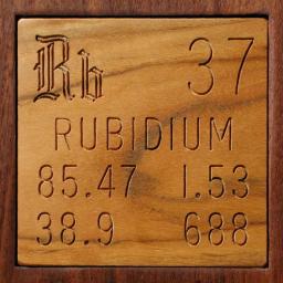 Wooden tile representing the elementRubidium