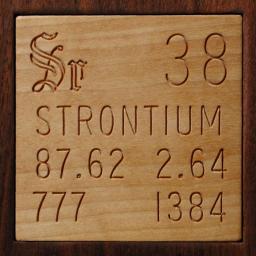 Wooden tile representing the elementStrontinum
