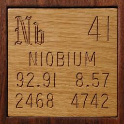 Wooden tile representing the elementNiobium