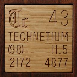 Wooden tile representing the elementTechnetium