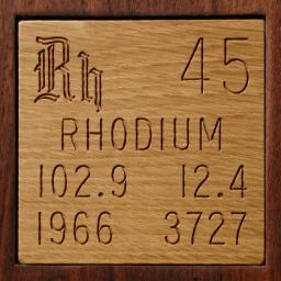 Wooden tile representing the elementRhodium