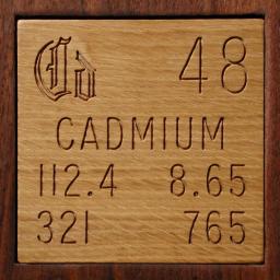 Wooden tile representing the elementCadmium