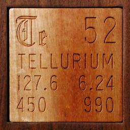 Wooden tile representing the elementTellurium
