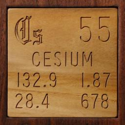 Wooden tile representing the elementCesium