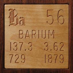 Wooden tile representing the elementBarium