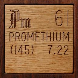 Wooden tile representing the elementPrometheum
