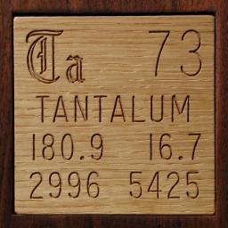Wooden tile representing the elementTantalum