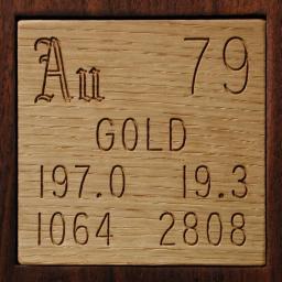 Wooden tile representing the elementGold
