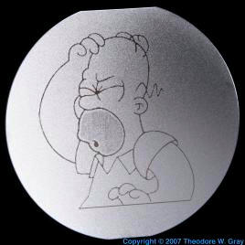 Silicon Homer Simpson on a silicon wafer