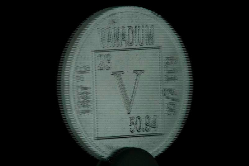 Sample of the element Vanadium in the Periodic Table