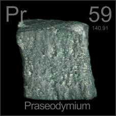 Praseodymium Cube under oil