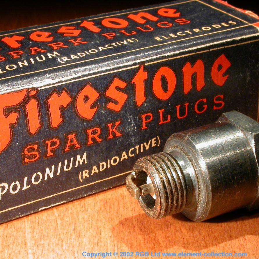 Polonium Radioactive Firestone spark plugs