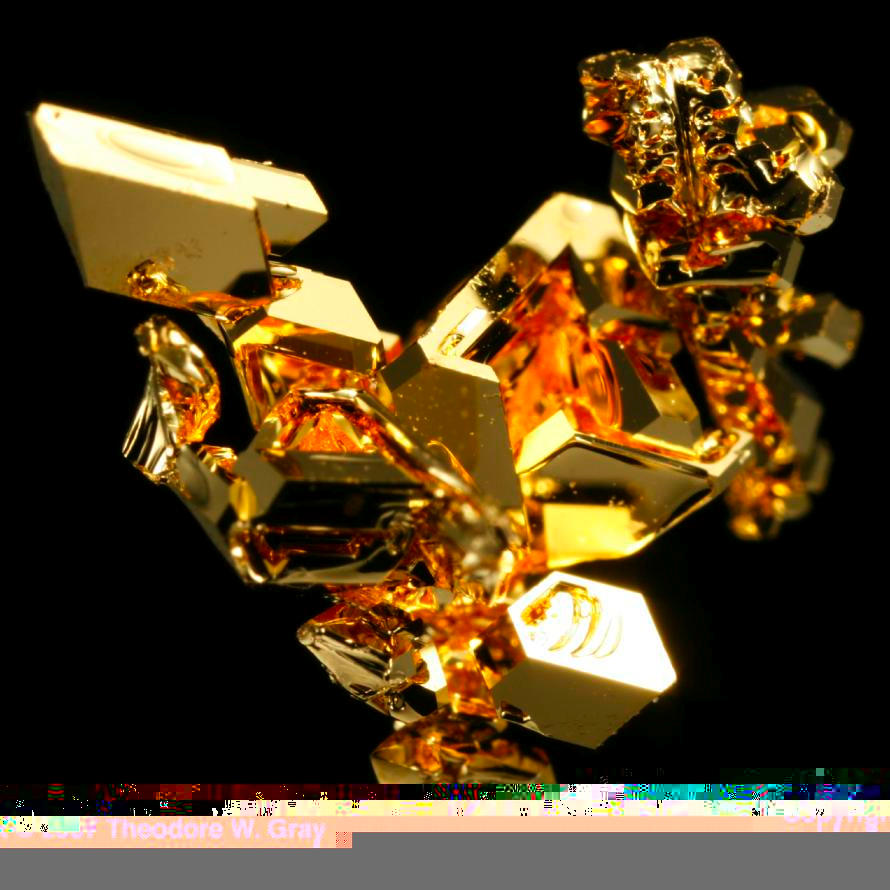 Gold Vapor deposited crystal