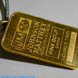 Gold One ounce bullion bar