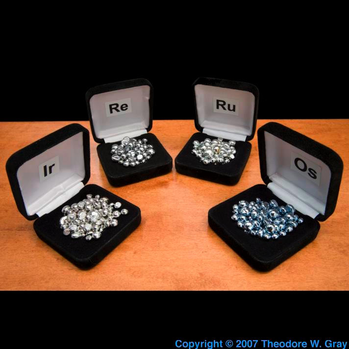 Ruthenium Metal Rare Crystals Ru 99.999%  pure in Periodic Element tile 