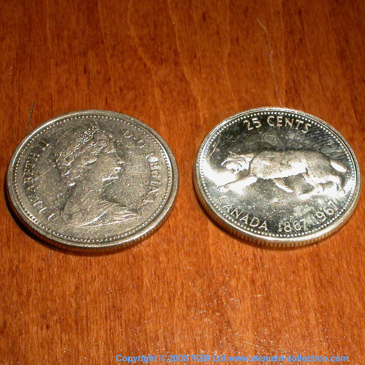 Nickel Canadian quarters